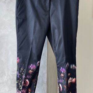 Ted Baker Navy Men's Pants with Pink & Purple Floral Hem